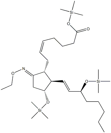 (5Z,9Z,11R,13E,15S)-9-(Ethoxyimino)-11α,15-bis(trimethylsiloxy)prosta-5,13-dien-1-oic acid trimethylsilyl ester Struktur