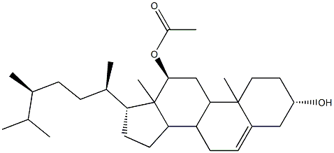 Ergost-5-ene-3β,12α-diol 12-acetate Struktur