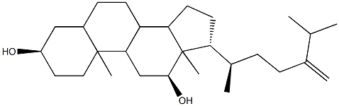 5β-Ergost-24(28)-ene-3α,12α-diol Struktur