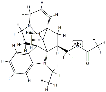 (5α,12β,19α,20R)-6,7-Didehydro-1-ethyl-2α,20-cycloaspidospermidine-3β-methanol acetate Struktur