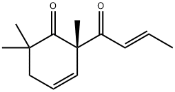 (S)-2,6,6-Trimethyl-2α-[(E)-1-oxo-2-butenyl]-3-cyclohexen-1-one Struktur