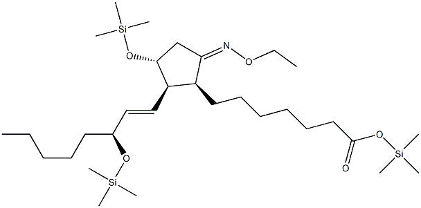 (8β,9E,11R,13E,15S)-9-(Ethoxyimino)-11α,15-bis(trimethylsiloxy)prost-13-en-1-oic acid trimethylsilyl ester Struktur