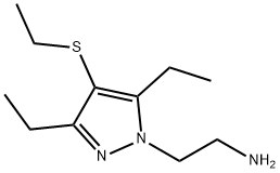 1H-Pyrazole-1-ethanamine,3,5-diethyl-4-(ethylthio)-(9CI) Struktur