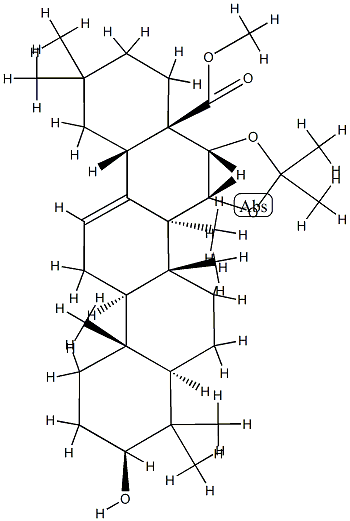 3β-Hydroxy-15α,16α-[(1-methylethylidene)bis(oxy)]olean-12-en-28-oic acid methyl ester Struktur