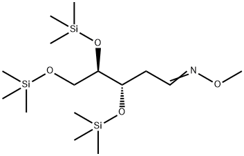 d-Erythro-pentose, 2-deoxy-3,4,5-tris-O-(trimethylsilyl)-, O-methyloxi me Struktur