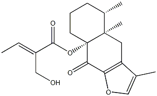 2-(Hydroxymethyl)-2-butenoic acid (4aR)-4,5,6,7,8,9-hexahydro-3,4aβ,5β-trimethyl-9-oxonaphtho[2,3-b]furan-8aβ(4aH)-yl ester Struktur