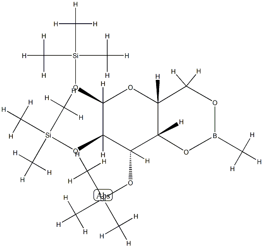 4-O,6-O-Methylboranediyl-1-O,2-O,3-O-tris(trimethylsilyl)-α-D-galactopyranose Struktur