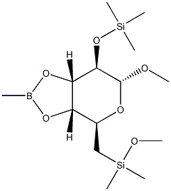 Methyl 2-O,6-O-bis(trimethylsilyl)-3-O,4-O-(methylboranediyl)-β-D-galactopyranoside Struktur