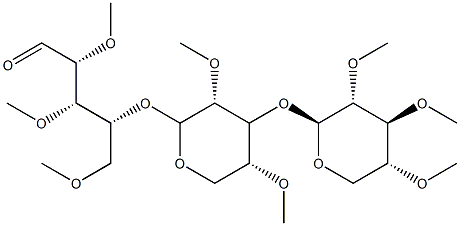 2-O,3-O,5-O-Trimethyl-4-O-[2-O,4-O-dimethyl-3-O-(2-O,3-O,4-O-trimethyl-β-D-xylopyranosyl)-β-D-xylopyranosyl]-D-xylose Struktur