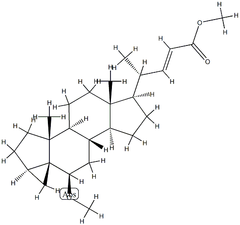 (22E)-6β-Methoxy-3α,5-cyclo-5α-chol-22-en-24-oic acid methyl ester Struktur