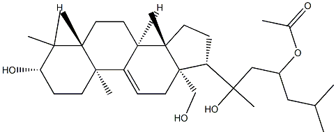 (20ξ)-5α-Lanost-9(11)-ene-3β,18,20,23-tetrol 23-acetate Struktur