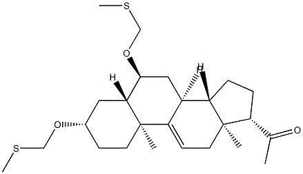 3β,6α-Bis(methylthiomethoxy)-5α-pregn-9(11)-en-20-one Struktur