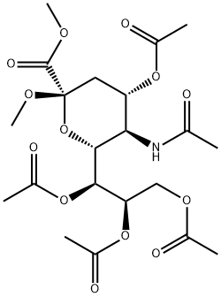 Methyl 5-(acetylamino)-4-O,7-O,8-O,9-O-tetraacetyl-3,5-dideoxy-D-glycero-D-galacto-2-nonuropyranosidonic acid methyl ester Struktur