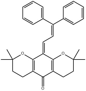 10-(3,3-Diphenyl-2-propenylidene)-3,4,6,7,8,10-hexahydro-2,2,8,8-tetramethyl-2H,5H-benzo[1,2-b:5,4-b']dipyran-5-one Struktur