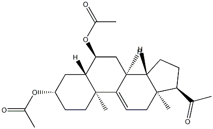 (17α)-3β,6α-Bis(acetyloxy)-5α-pregn-9(11)-en-20-one Struktur