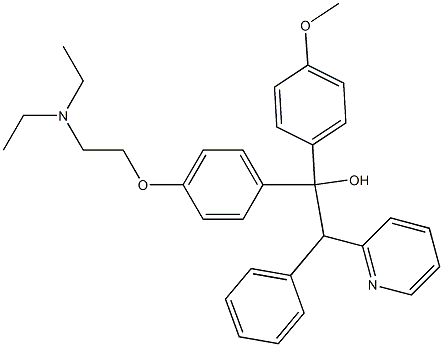 1-(4-Diethylaminoeth oxyphenyl)-1-(4-methoxyphenyl)-2-phenyl-2-(2-pyri dyl)ethanol Struktur