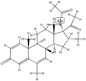 17α-(Acetyloxy)-6,16α-dimethylpregna-1,4,6-triene-3,20-dione Struktur