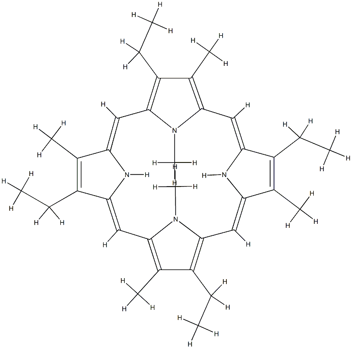 2,7,12,17-Tetraethyl-3,8,13,18,21,23-hexamethyl-22,24-dihydro-21H,23H-porphyrin Struktur