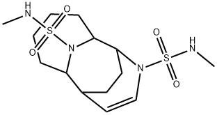 N,N'-Dimethyl-9,14-diazatricyclo[6.3.2.12,7]tetradec-10-ene-9,14-disulfonamide Struktur