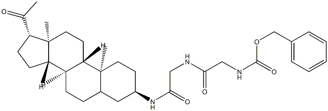 N-(20-Oxopregnan-3α-yl)-Nα-[N-[(phenylmethoxy)carbonyl]glycyl]glycinamide Struktur