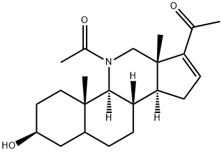 11-Acetyl-3β-hydroxy-11-azapregn-16-en-20-one Struktur