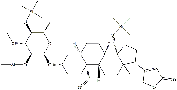 3β-[[6-Deoxy-3-O-methyl-2-O,4-O-bis(trimethylsilyl)-α-L-glucopyranosyl]oxy]-19-oxo-14-(trimethylsiloxy)-5β-card-20(22)-enolide Struktur