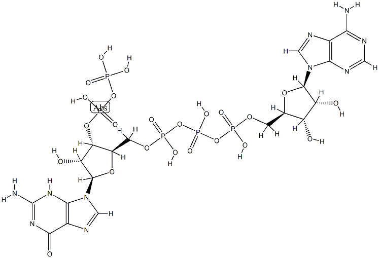 adenosine 5',5'''-triphosphoguanosine-3'''-diphosphate Struktur