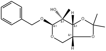 1-O-Benzyl-2C-methyl-3,4-isopropylidine-D-ribopyranoside Struktur