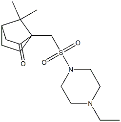 1-{[(4-ethyl-1-piperazinyl)sulfonyl]methyl}-7,7-dimethylbicyclo[2.2.1]heptan-2-one Struktur