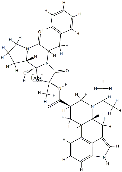 6-Demethyl-9,10-dihydro-12'-hydroxy-2'-methyl-6-(1-methylethyl)-5'-(phenylmethyl)ergotaman-3',6',18-trione Struktur