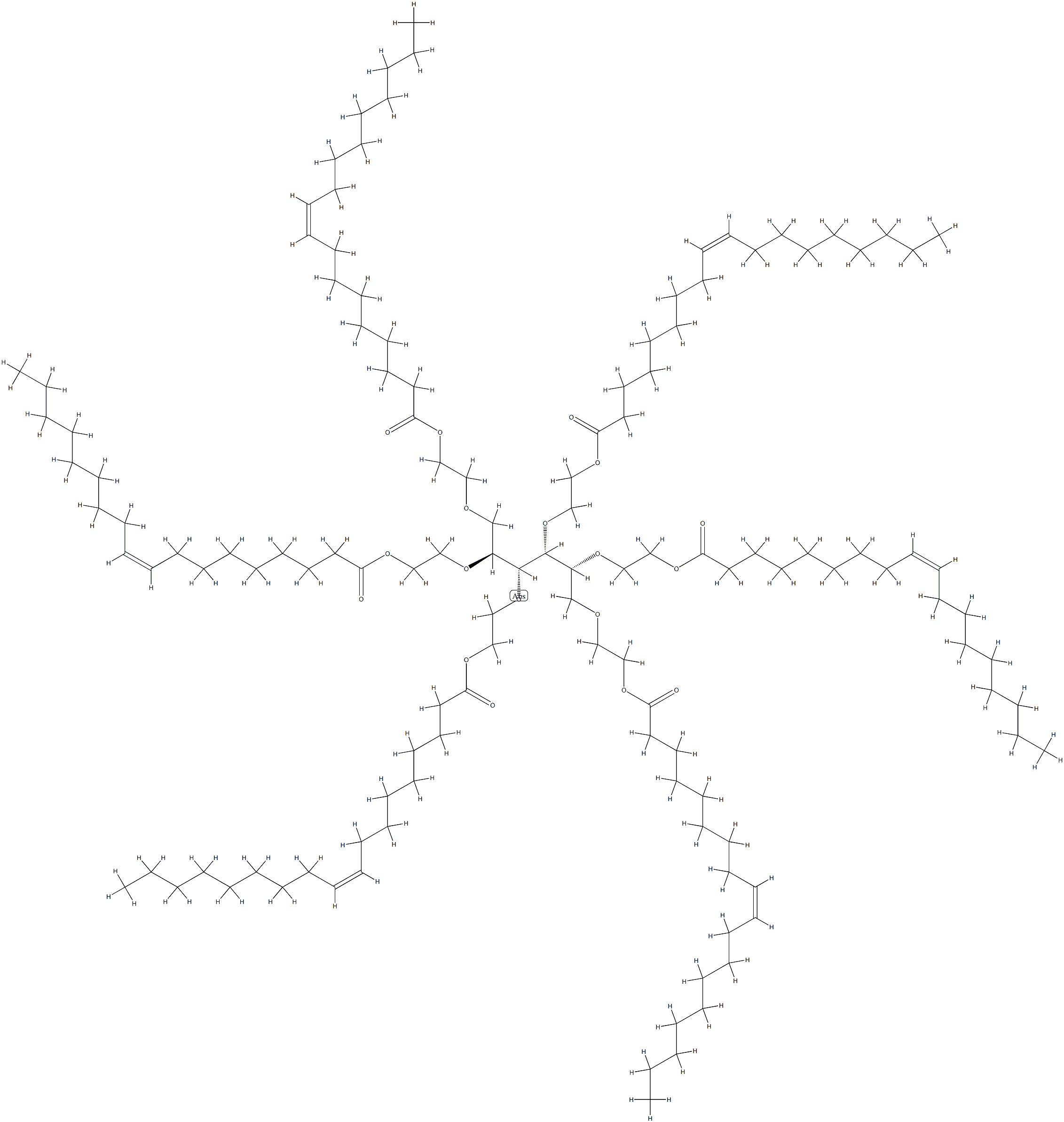 Poly(oxy-1,2-ethanediyl), .alpha.-hydro-.omega.-(9Z)-1-oxo-9-octadecenyloxy-, ether with D-glucitol (6:1) Struktur