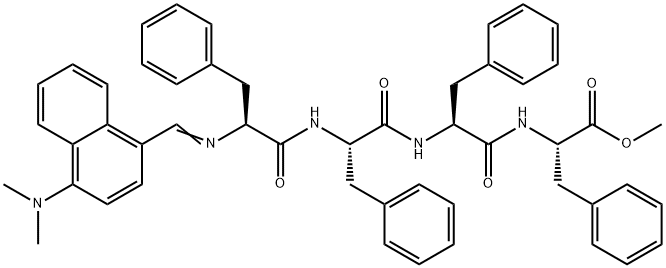 N-[[4-(Dimethylamino)-1-naphthalenyl]methylene]-L-Phe-L-Phe-L-Phe-L-Phe-OMe Struktur