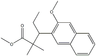 β-Ethyl-3-methoxy-α,α-dimethyl-2-naphthalenepropionic acid methyl ester Struktur