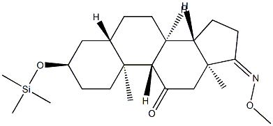 3α-(Trimethylsiloxy)-17-(methoxyimino)-5α-androstan-11-one Struktur