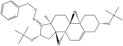 3β,16β-Bis(trimethylsiloxy)androst-5-en-17-one O-benzyl oxime Struktur