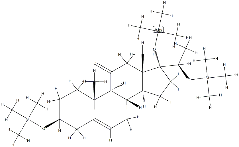 (20R)-3β,17,20-Tris(trimethylsiloxy)pregn-5-en-11-one Struktur