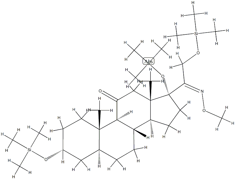 3α,17,21-Tris(trimethylsiloxy)-20-(methoxyimino)-5α-pregnan-11-one Struktur