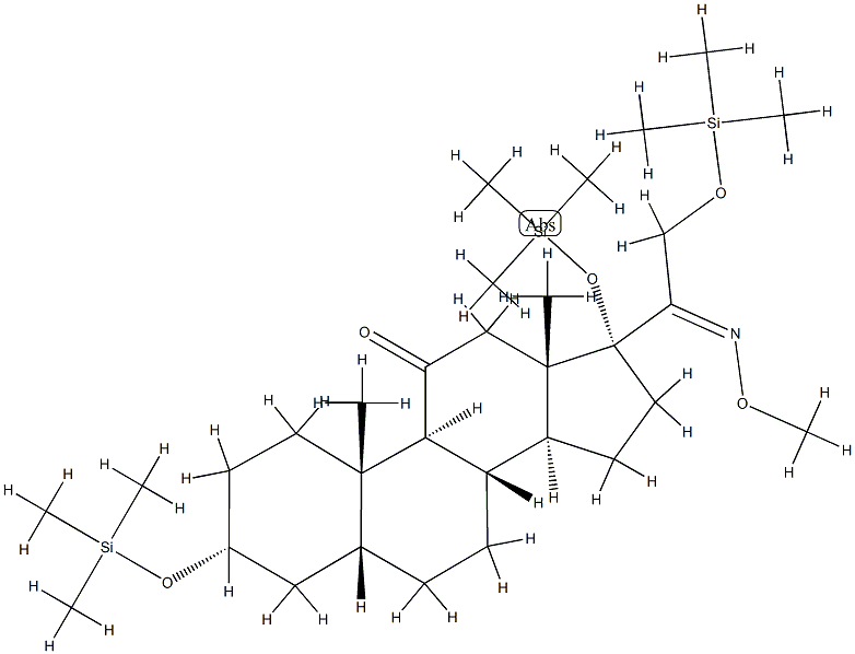 3α,17,21-Tris(trimethylsiloxy)-20-(methoxyimino)-5β-pregnan-11-one Struktur