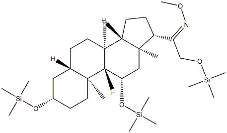 3β,11β,21-Tris(trimethylsiloxy)-5α-pregnan-20-one O-methyl oxime Struktur