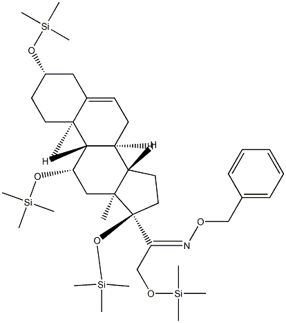 3β,11β,17,21-Tetrakis(trimethylsiloxy)pregn-5-en-20-one O-benzyl oxime Struktur