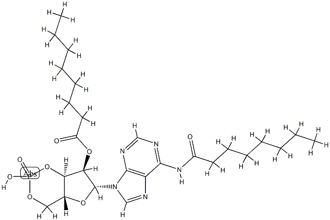 N(1),O(2)-dioctanoyl cyclic AMP Struktur