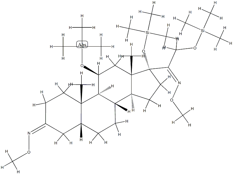 11β,17,21-Tris(trimethylsiloxy)-5β-pregnane-3,20-dione bis(O-methyl oxime) Struktur