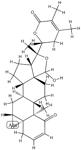 (22R)-5,6β:18,20-Diepoxy-18,22-dihydroxy-1-oxo-5β-ergosta-2,24-dien-26-oic acid 26,22-lactone Struktur