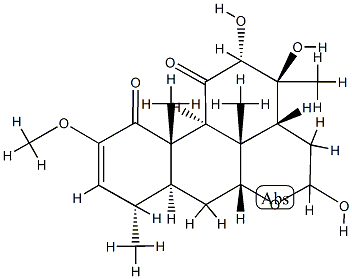 12α,13,16-Trihydroxy-2-methoxypicras-2-ene-1,11-dione Struktur