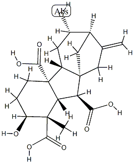 2β,6α-ジヒドロキシ-1β-メチル-8-メチレンギバン-1α,4aα,10β-トリカルボン酸 化學(xué)構(gòu)造式