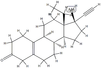 (8S,9S,13S,14S,17R)-13-ethyl-17-ethynyl-17-hydroxy-1,2,4,6,7,8,9,11,12,14,15,16-dodecahydrocyclopenta[a]phenanthren-3-one Struktur