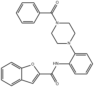 2-Benzofurancarboxamide,N-[2-(4-benzoyl-1-piperazinyl)phenyl]-(9CI) Struktur