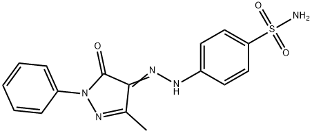 4-[2-(3-methyl-5-oxo-1-phenyl-1,5-dihydro-4H-pyrazol-4-ylidene)hydrazino]benzenesulfonamide Struktur