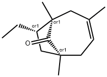 Bicyclo[4.2.1]non-3-en-9-one, 8-ethyl-1,3,6-trimethyl-, (1R,6S,8S)-rel- (9CI) Struktur