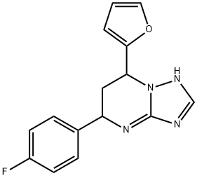 5-(4-fluorophenyl)-7-(2-furyl)-4,5,6,7-tetrahydro[1,2,4]triazolo[1,5-a]pyrimidine Struktur